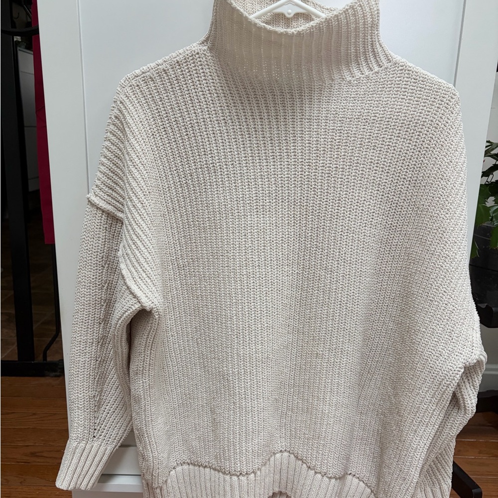 Aerie Soft Cream Turtleneck Sweater